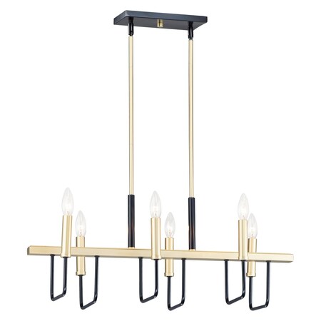 Maxim Sullivan 6-Light Linear Pendant 10259BKGLD
